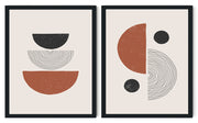 ORBITAL MULTIPLE ABSTRACT ART FRAMES WITH GLASS-SET OF 2