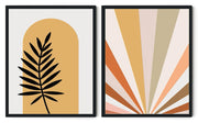 MODERN MATTISSE INSPIRED ABSTRACT PLANT ART FRAMES WITH GLASS- SET OF 2