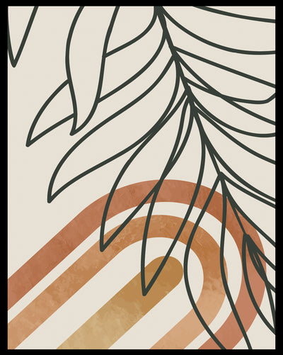 ZESTY CONGRUENT LEAF ART FRAME WITH GLASS-SINGLE