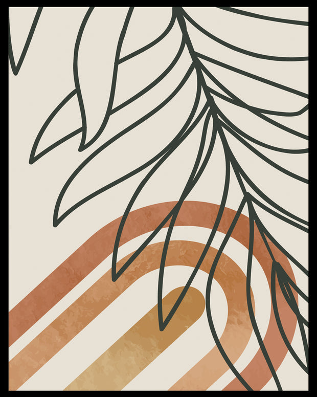 ZESTY CONGRUENT LEAF ART FRAME WITH GLASS-SINGLE