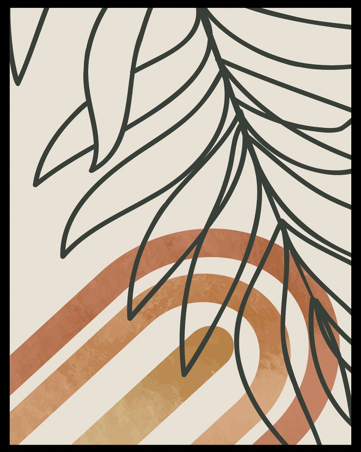 ZESTY CONGRUENT LEAF ART FRAME WITH GLASS-SINGLE