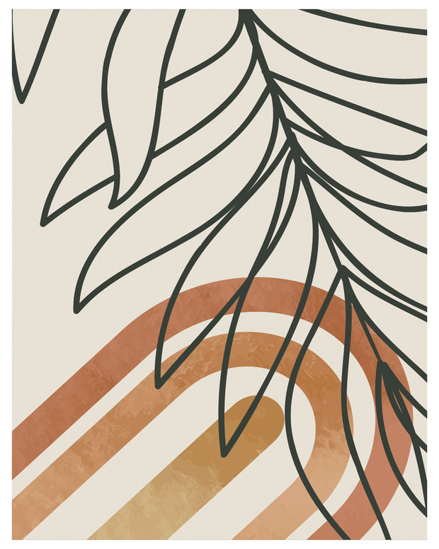 ZESTY CONGRUENT LEAF ART FRAME WITH GLASS-SINGLE