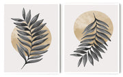 SIMPLE MONTESERRA LEAF ART FRAMES WITH GLASS- SET OF 2