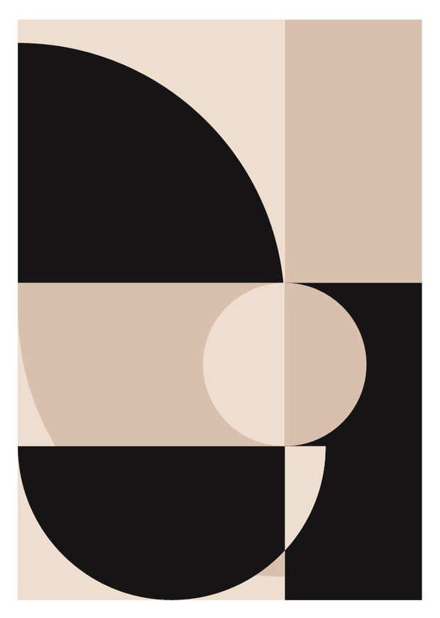 MINIMALISTIC CIRCLE SQUARE GEOMETRIC ART FRAME WITH GLASS-SINGLE
