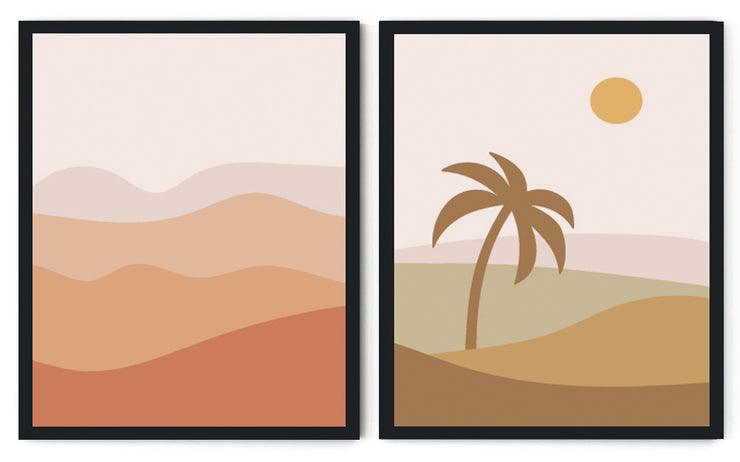 RUSTIC ABSTRACT PICTURE FRAMES WITH GLASS- SET OF 2