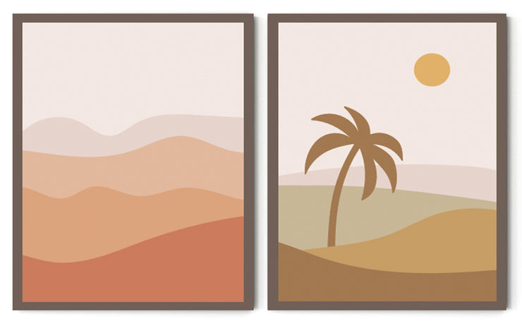 RUSTIC ABSTRACT PICTURE FRAMES WITH GLASS- SET OF 2