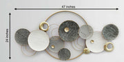 SERENE GREY & WHITE WALL DECOR WITH METAL FINISH