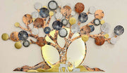 IRON METAL FRAMED MULTICOLORED LEAVES WITH BRANCH WALL ART