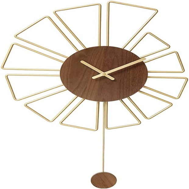 ANTIQUE GOLDEN BENIGNANT METAL WALL CLOCK