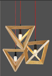 FLASH OF GLAM  WOODEN TRIO CHANDELIER