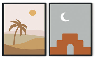BUCOLIC ABSTRACT PICTURE FRAMES WITH GLASS- SET OF 2