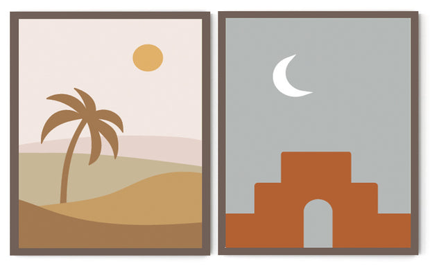 BUCOLIC ABSTRACT PICTURE FRAMES WITH GLASS- SET OF 2