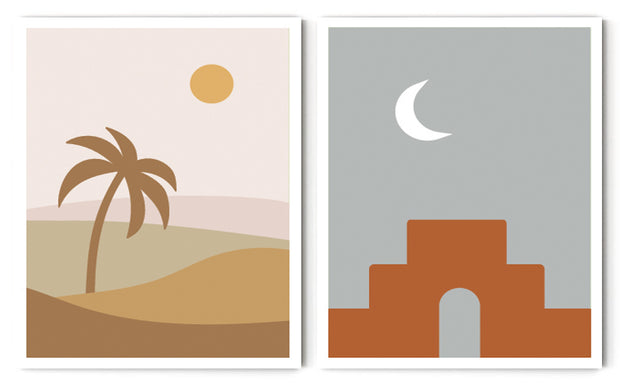 BUCOLIC ABSTRACT PICTURE FRAMES WITH GLASS- SET OF 2