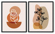 RUBICUND ABSTRACT PICTURE FRAMES WITH GLASS- SET OF 2
