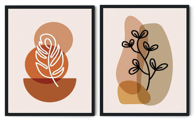 RUBICUND ABSTRACT PICTURE FRAMES WITH GLASS- SET OF 2