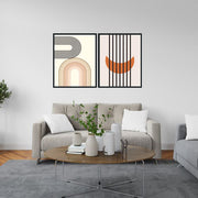 SEMICIRCULAR SILHOUTE ABSTRACT LAYOUT FRAMES WITH GLASS-SET OF 2