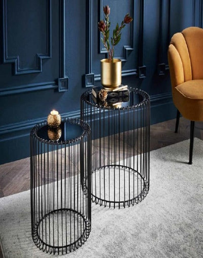 SKYLER SIDE TABLES WITH BLACK POWDER COATING