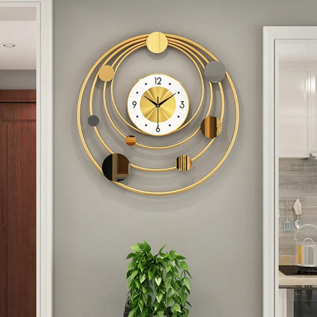 ROTARY ANTIQUE GOLDEN METAL WALL CLOCK