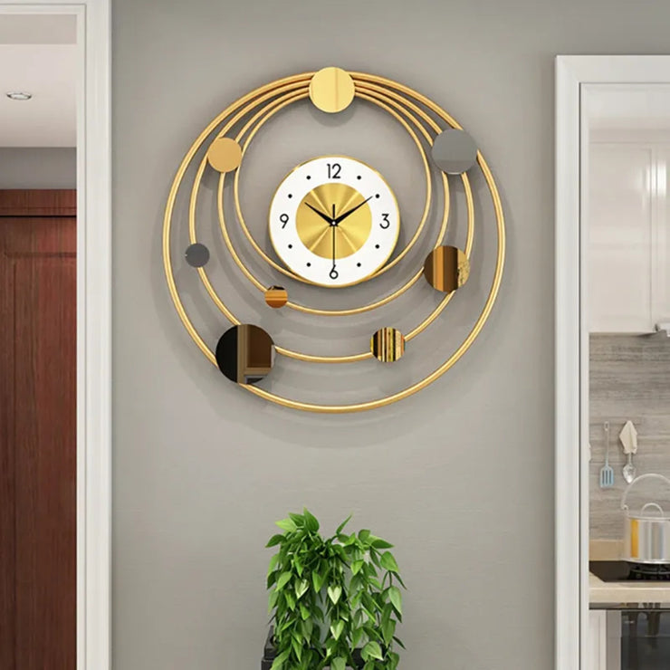 ROTARY ANTIQUE GOLDEN METAL WALL CLOCK