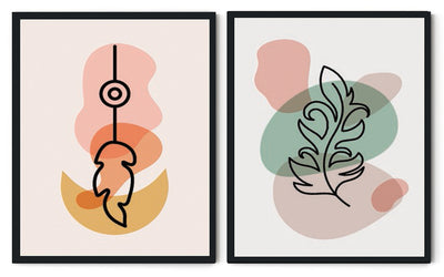 BAROQUE ABSTRACT PICTURE FRAMES WITH GLASS- SET OF 2