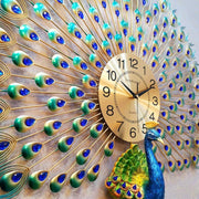 PEACOCK SHAPED ANTIQUE METAL WALL CLOCK