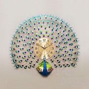 PEACOCK SHAPED ANTIQUE METAL WALL CLOCK
