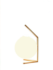 SPHEROIDAL WHITE TABLE LAMP WITH ANTIQUE BRASS FINISH