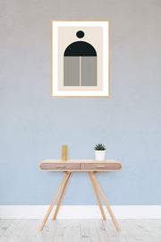FOLKSY GEOMETRIC PICTURE FRAME IN BLACK AND WHITE WITH GLASS-SINGLE