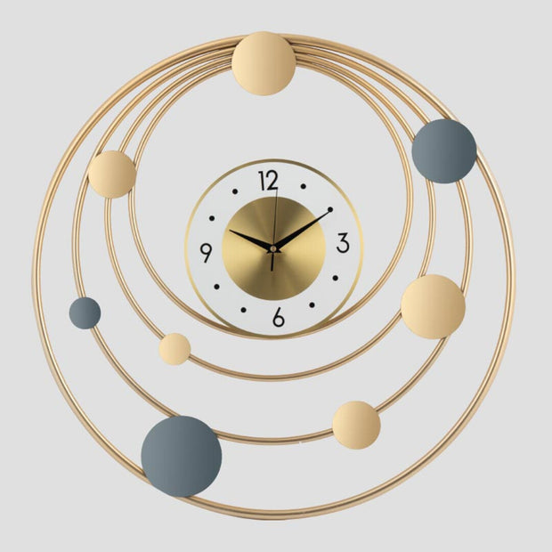ROTARY ANTIQUE GOLDEN METAL WALL CLOCK