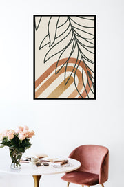 ZESTY CONGRUENT LEAF ART FRAME WITH GLASS-SINGLE