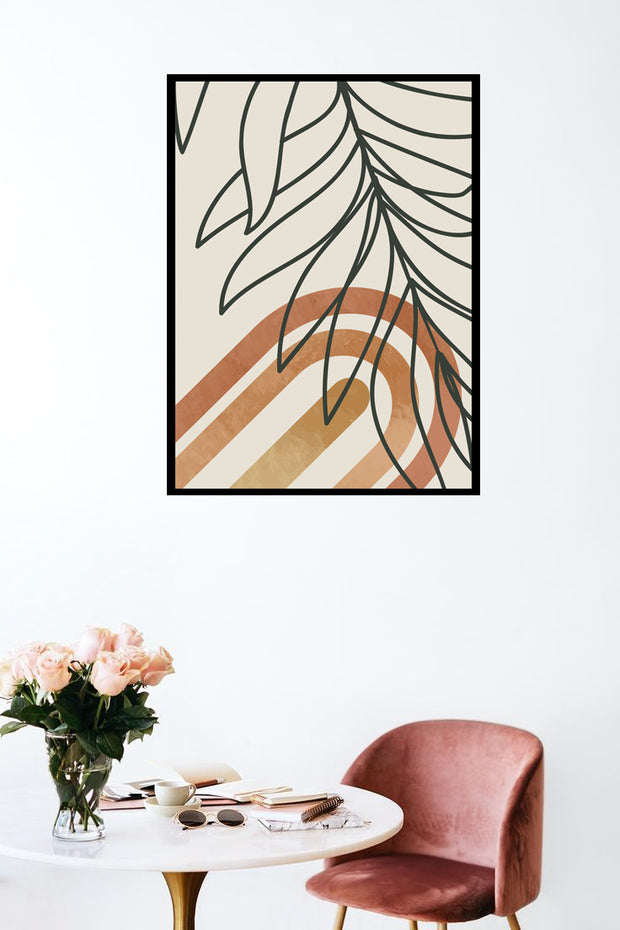 ZESTY CONGRUENT LEAF ART FRAME WITH GLASS-SINGLE