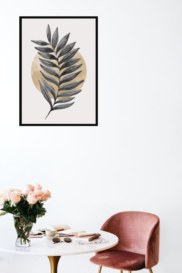 OPULENT LEAF WALL ART FRAME WITH GLASS- SINGLE
