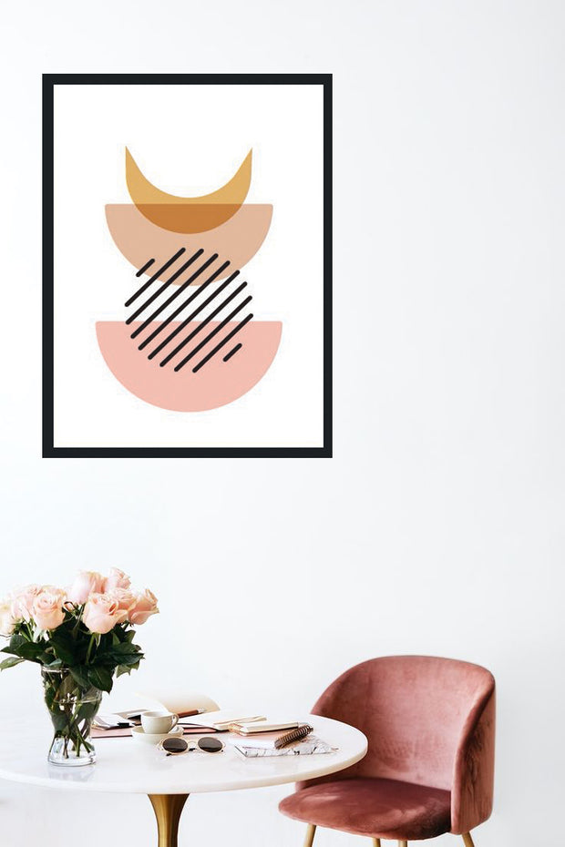 SUBMERGE CIRCULAR PATTERN ABSTRACT FRAME WITH GLASS-SINGLE