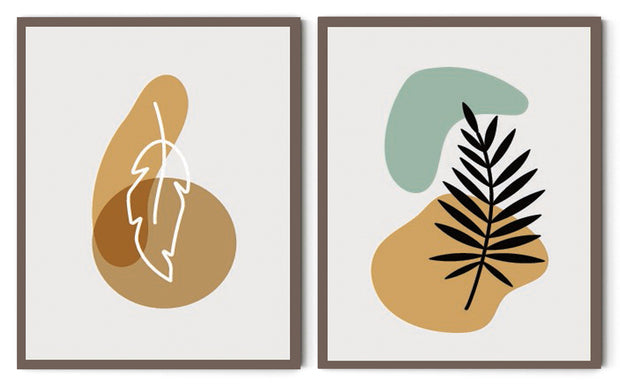 ADUMBRAL ABSTRACT PICTURE FRAMES WITH GLASS- SET OF 2