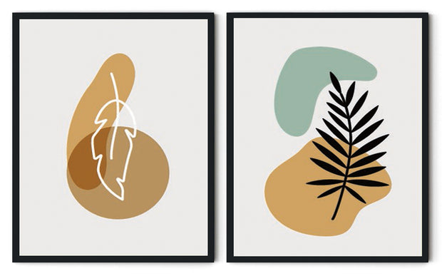 ADUMBRAL ABSTRACT PICTURE FRAMES WITH GLASS- SET OF 2