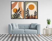 PLACENTAS ABSTRACT PICTURE FRAMES WITH GLASS- SET OF TWO