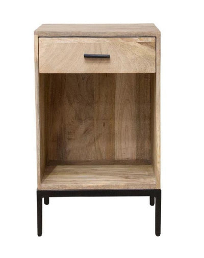 STYLISH NATURAL BLACK BESIDE TABLE