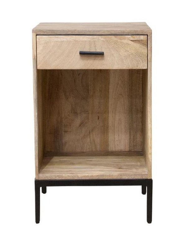 STYLISH NATURAL BLACK BESIDE TABLE