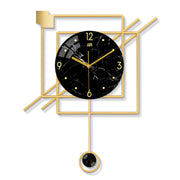 MODERN SQUARE SHAPED SPHERICAL BLACK ANALOG WALL CLOCK