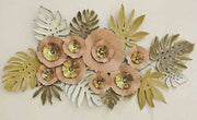 METALLIC FLORAL SHAVINGS WITH LEAVES ANTIQUE WALL ART
