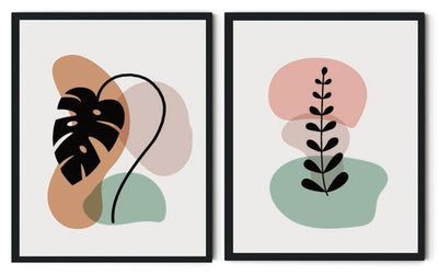 VERDUROUS ABSTRACT PICTURE FRAMES WITH GLASS- SET OF 2