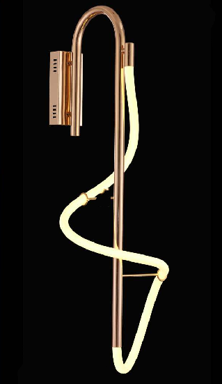 HELICAL WHITE AND FRENCH GOLD WALL LAMP