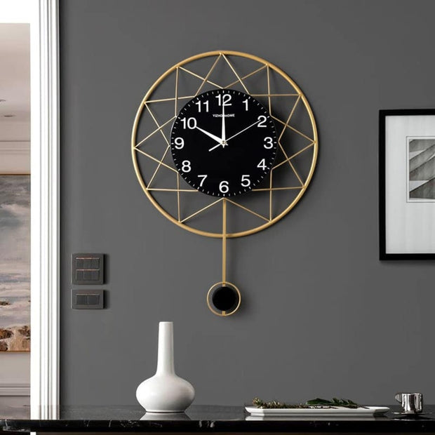 ELECTRIFYING GOLDEN BLACK COMBO WALL CLOCK
