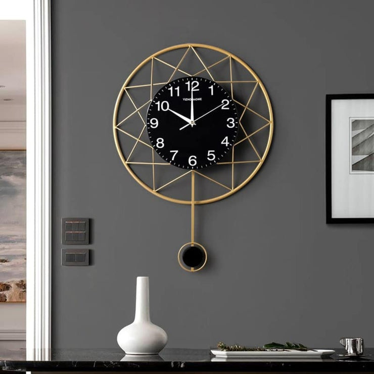 ELECTRIFYING GOLDEN BLACK COMBO WALL CLOCK