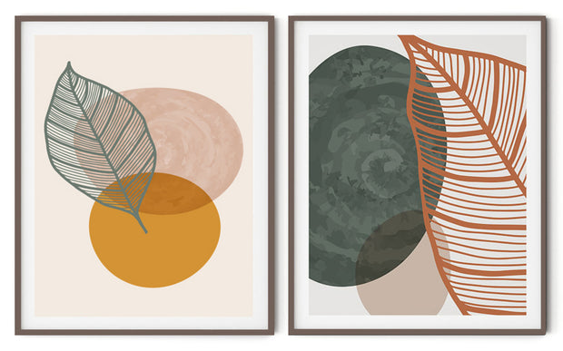 UNIQUE LEAVES BOTANICAL PICTURE FRAMES WITH GLASS- SET OF 2 (1) By Nicolay Albrecht