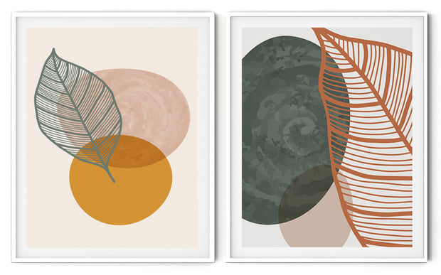UNIQUE LEAVES BOTANICAL PICTURE FRAMES WITH GLASS- SET OF 2 (1) By Nicolay Albrecht