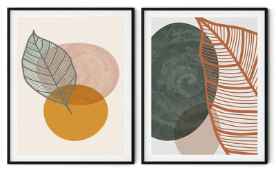 UNIQUE LEAVES BOTANICAL PICTURE FRAMES WITH GLASS- SET OF 2 (1) By Nicolay Albrecht