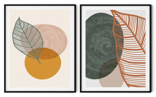 UNIQUE LEAVES BOTANICAL PICTURE FRAMES WITH GLASS- SET OF 2 (1) By Nicolay Albrecht