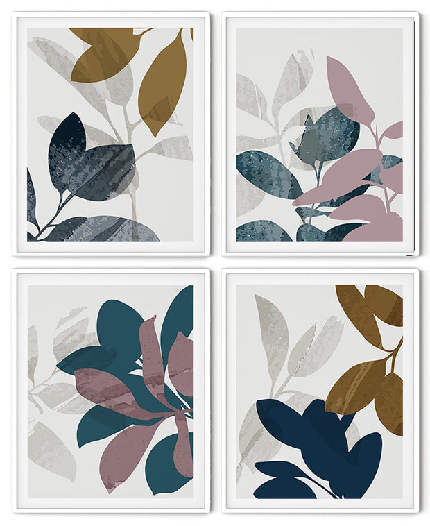 UNIQUE ABSTRACT PICTURE MODERN GRAPHICS FRAMES WITH GLASS-SET OF 4 (1) BY ALEXANDER A. PARKS