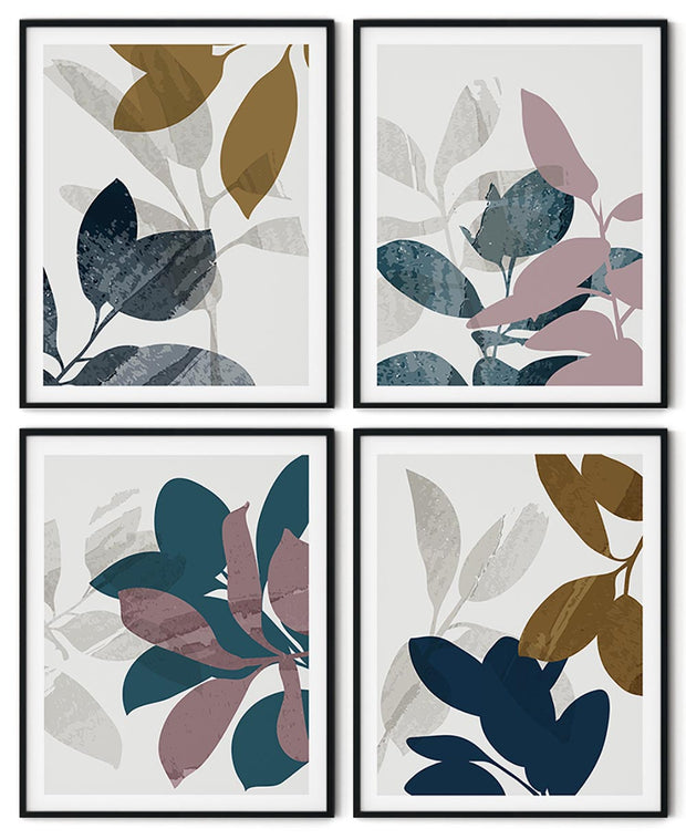 UNIQUE ABSTRACT PICTURE MODERN GRAPHICS FRAMES WITH GLASS-SET OF 4 (1) BY ALEXANDER A. PARKS